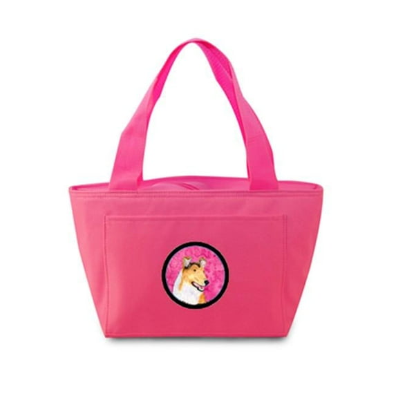 Pink Collie Smooth Zippered Insulated School Washable And Stylish Lunch Bag Cooler