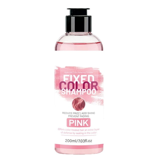 Pink Color Fixing Shampoo Deep Cleaning Refreshing Oil Control Whitening 200Ml