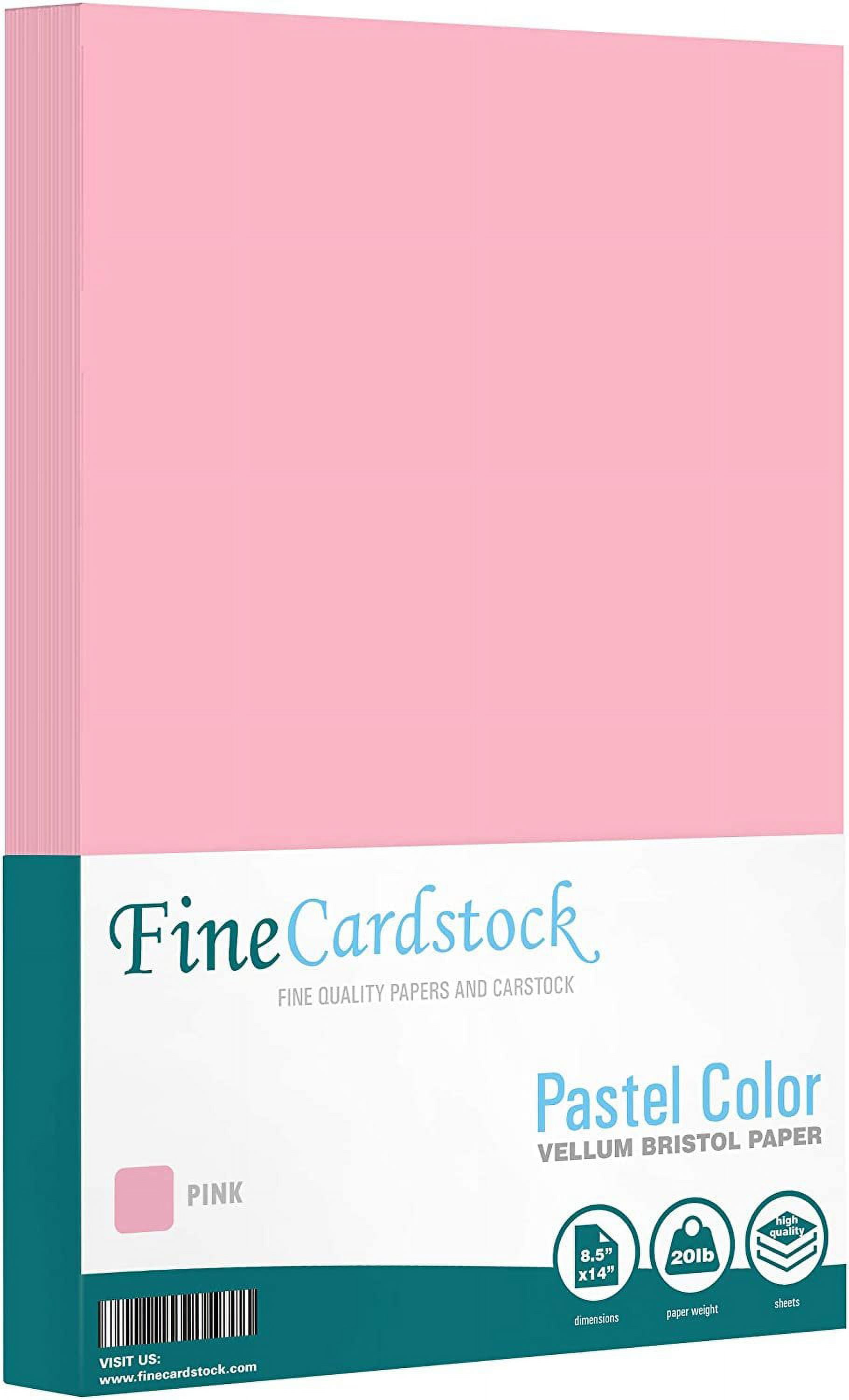 Pink - Color Paper 20lb. Size 8.5 X 14 Legal/Menu Size 100 Per Pack