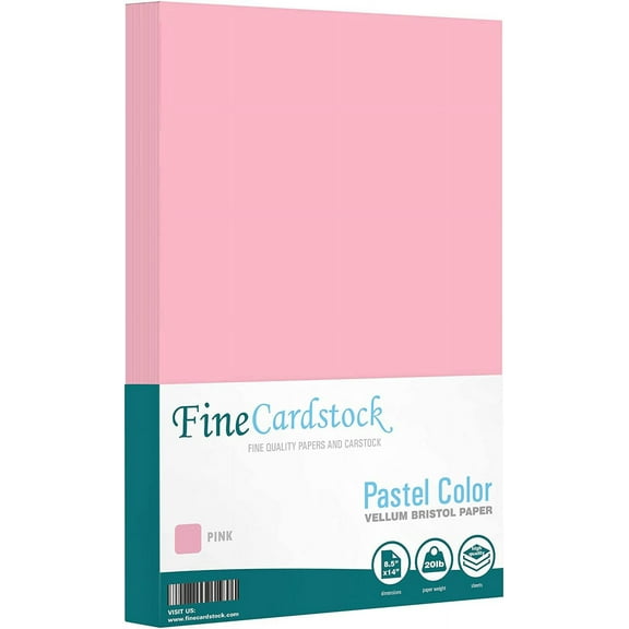 Pink - Color Paper 20lb. Size 8.5 X 14 Legal/Menu Size 100 Per Pack