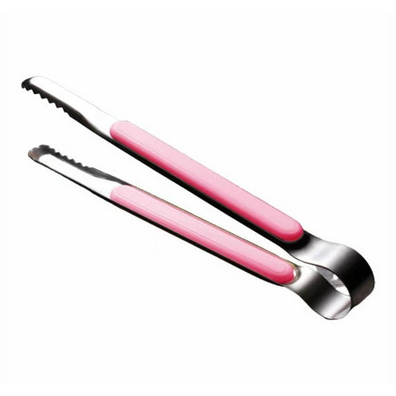Pink Color Stainless Steel Food Ice Tong Baking BBQ Tongs Cooking Utensils with Silicone Basting Brush for Grilling
