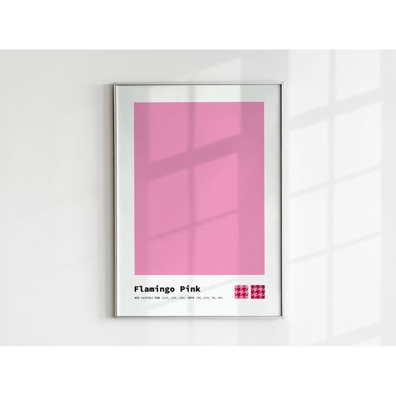 Pink Color Swatch Wall Art, Flamingo Pink Color Swatch Poster, Pink Color Block Art Poster, Pink Color Swatch Art, Pink Color Swatch Poster, Unframed Poster Size 24x36