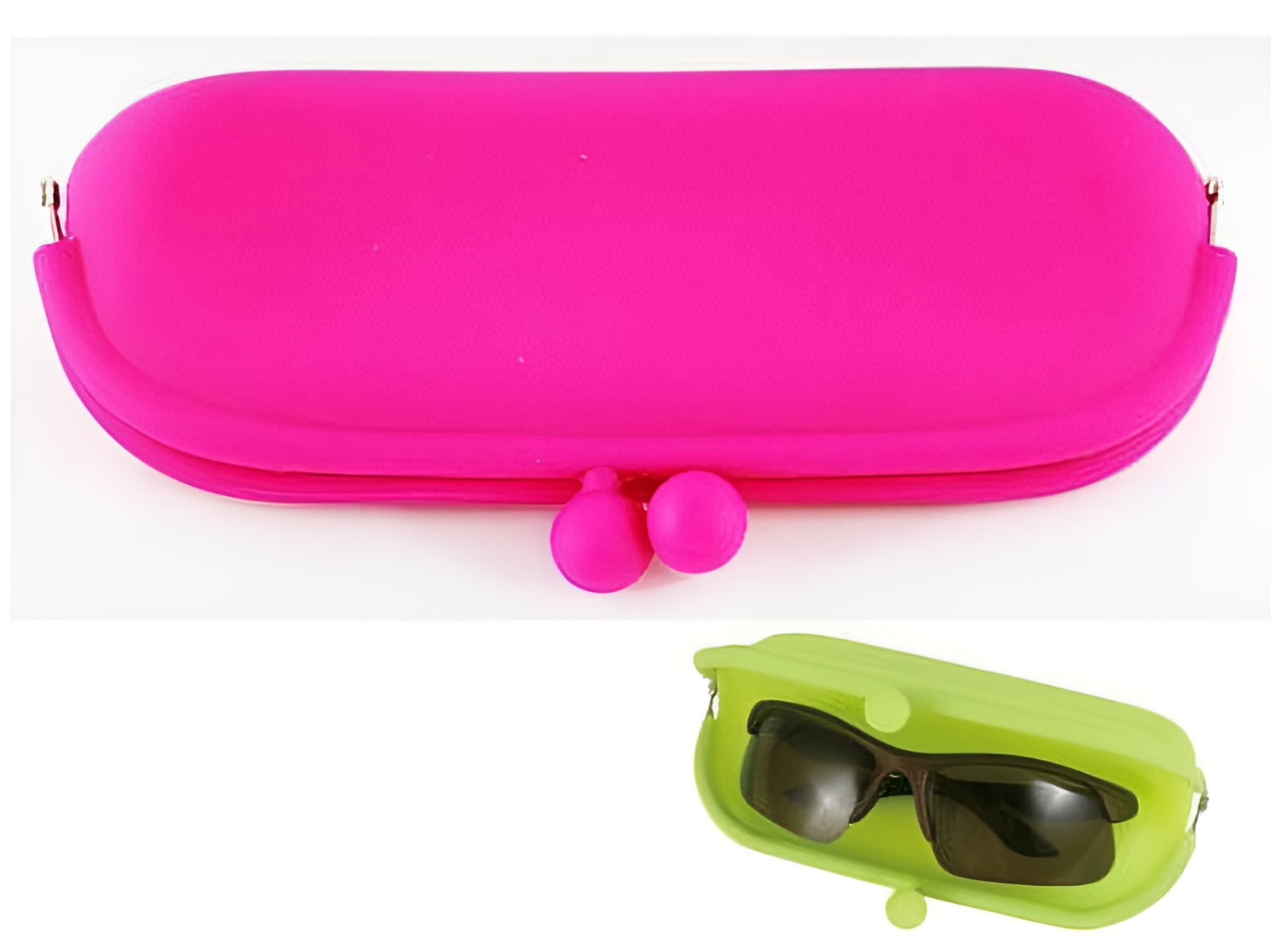 Pink Silicone Eyeglass Case with Ball Lock Top, Soft Cover for Eyewear ...