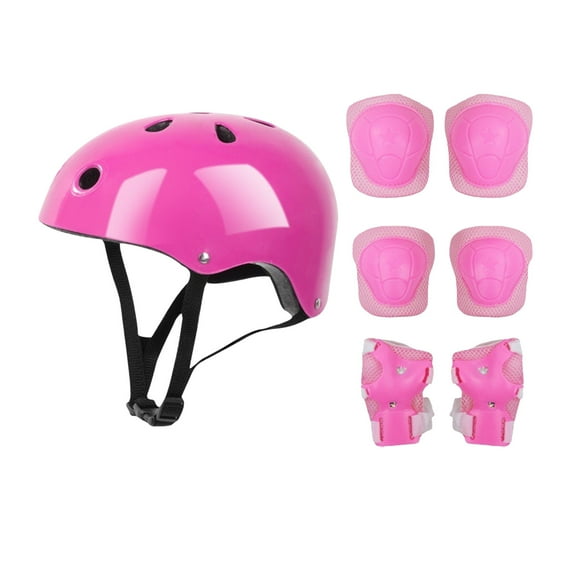 Pink Complete Safety Set For Youth Wheel Sports Includes Helmet And Protective Pads For Knees Elbows And Wists Adjustable Fit Pink