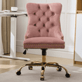 thumbnail image 1 of ENYOPRO Makeup Chair with High Back, Large Velvet Fabric Swivel Task Chair for Home Office, Ergonomic Comfortable Chair, Comfy Chair, Pink, 1 of 7