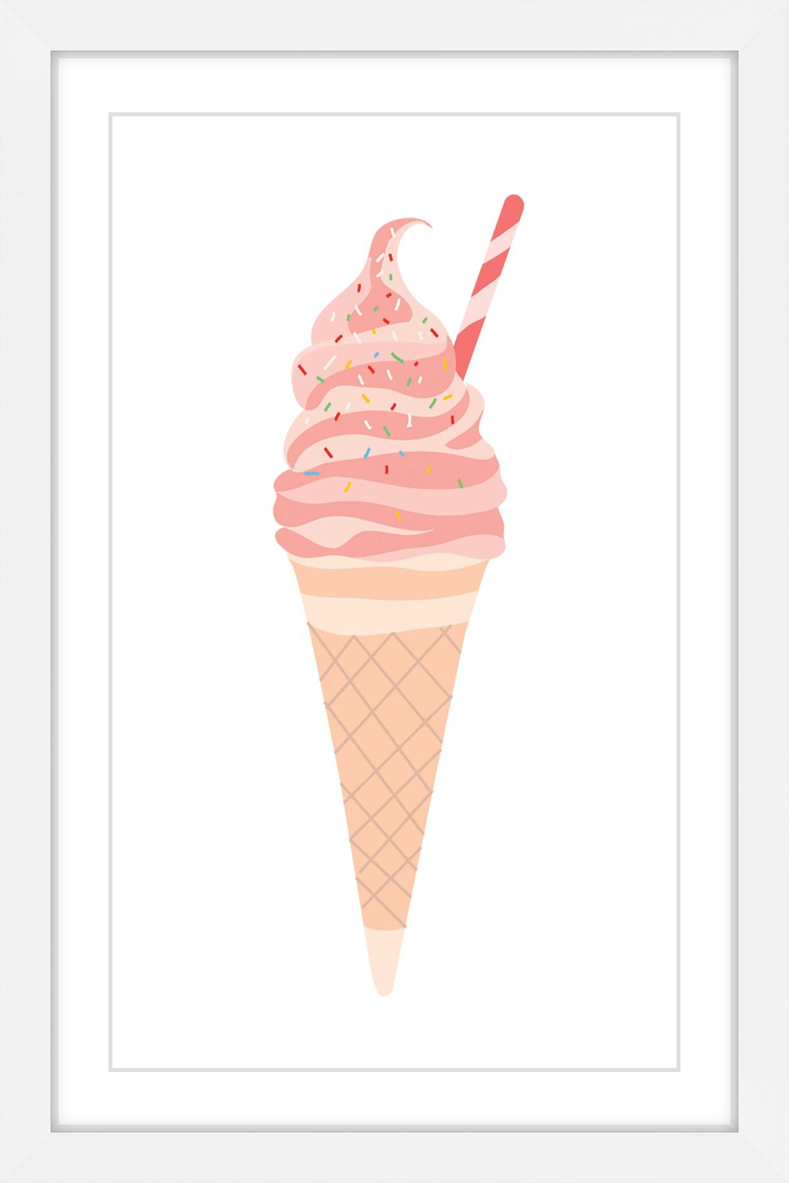 "Pink Cone" Framed Painting Print