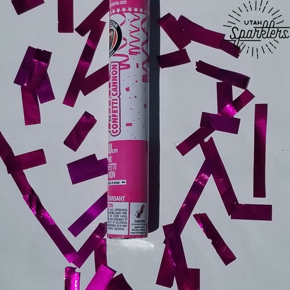 Pink Confetti Cannon-2 pack  Party Popper Pack for Gender Reveal, Breast Cancer Awareness