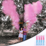Pink Confetti & Powder (4 Pack) Biodegradable Gender Reveal Party Popper Her She Blaster Cannon Surprise Cannons (12")