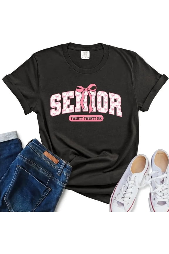 Pink Coquette B1Ow Senior 2026 Swea, Cl Of 2026 Crew Neck, Giy Graduation Party Gift, Senior Era Sweater, Graduate Sweas, BS-4300