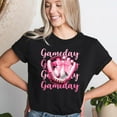 thumbnail image 1 of Pink Coquette Baseball Bow Shirt: Game Day Sports Mom Tee Sweatshirt All Size S-5XL, 1 of 5
