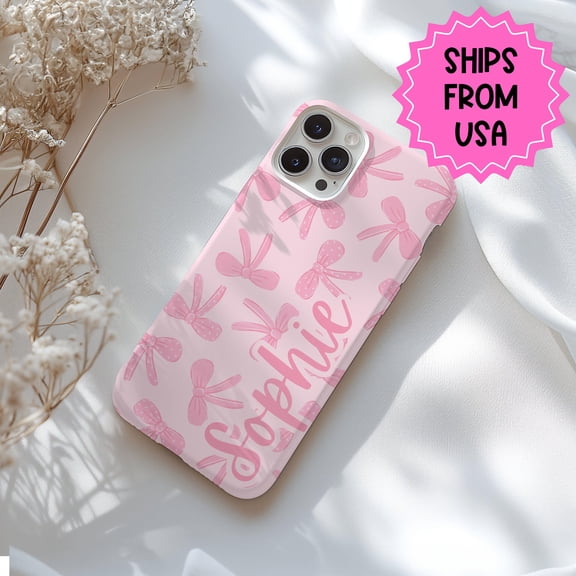 Pink Coquette Bow Tough Case for iPhone Samsung Soft Girl