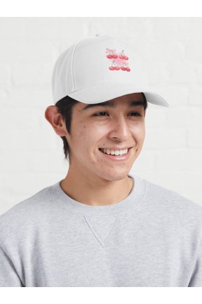 Pink Coquette Cherry Baseball Cap, Fruit Ribbon Aesthetic Graphic Design, Classic Hat