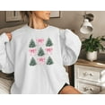 thumbnail image 1 of Pink Coquette Christmas Tree Sweatshirt, Pink Bow Sweatshirt, Bow Christmas Hoodie, Christmas Tree Sweater, Xmas Gift, Christmas Sweatshirt, 1 of 5