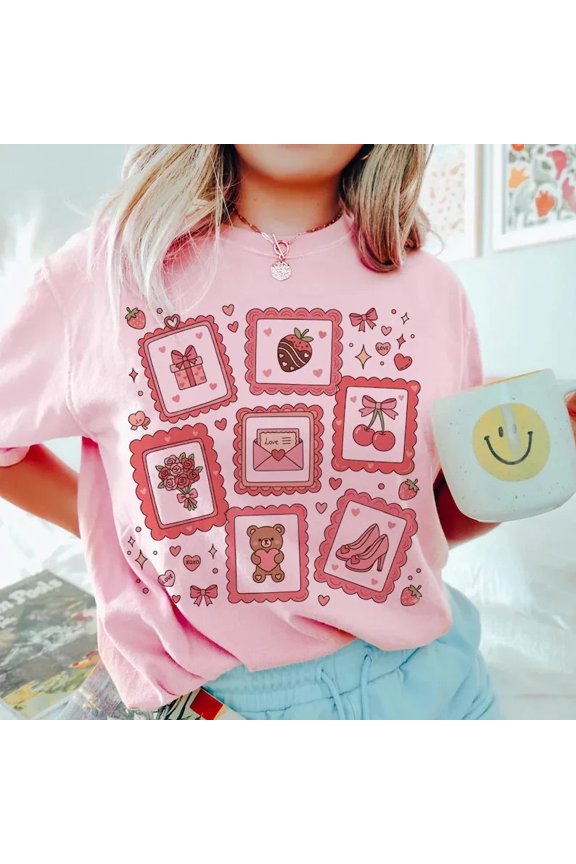 Pink Coquette Heart Valentine Comfort T Shirt All Size S-5XL
