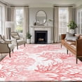 thumbnail image 1 of Pink Coral Area Rug 6x9 FT, Non Slip Living Room Throw Carpet, Coastal Nautical Ocean Starfish Conch Washable Soft Large Floor Carpet Non-Shedding Rug for Bedroom Dining Room Play Room, 1 of 9