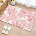 thumbnail image 1 of Pink Coral Bathroom Rug Washable 2x3 Entryway Rug Non Slip Coastal Nautical Ocean Starfish Conch Front Door Mat Low Pile Indoor Doormat Throw Floor Carpet for Kitchen Bedroom Entrance, 1 of 8