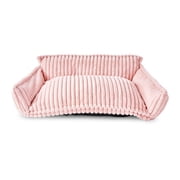 Vibrant Life Large Plush Cord Sofa Style Dog Bed, Pink, 28" x 38"