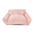 thumbnail image 1 of Vibrant Life Medium Plush Cord Sofa Style Dog Bed, Pink, 22" x 28", 1 of 6
