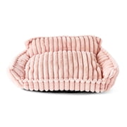 Vibrant Life Small Plush Cord Sofa Style Dog Bed, Pink, 17" x 24"