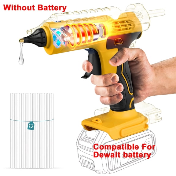 Pink Cordless Hot Glue Gun Kit with 12pcs 0.43'' Glue Sticks | Fast Heating Wireless Glue Gun for Arts Crafts Decorations | Perfect Christmas Gift for Women