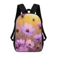 thumbnail image 1 of Pink Cosmos Flowers at Sunset 3D Print 17in adolescent backpack Bags knapsack Laptop, 1 of 5