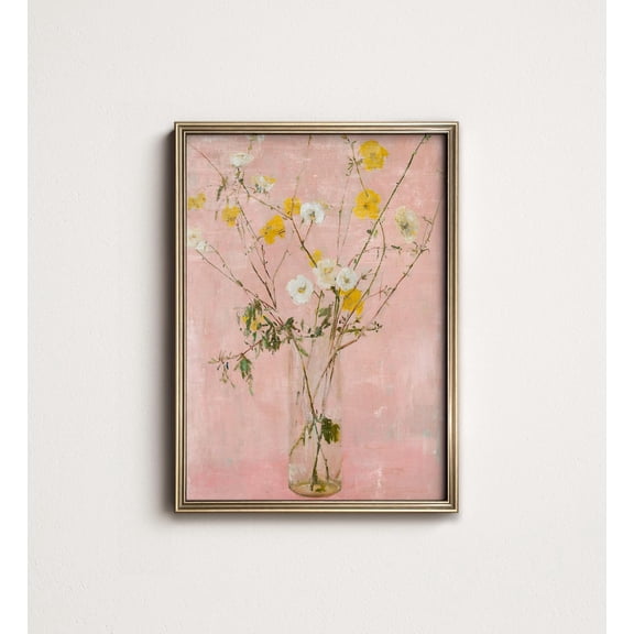 Pink Cottagecore French Floral Unframed Paper Print