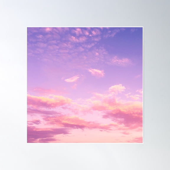 Pink Cotton Candy Sky Cloud Poster Wall Art, Modern Wall Decor, 16x16 UNFRAMED