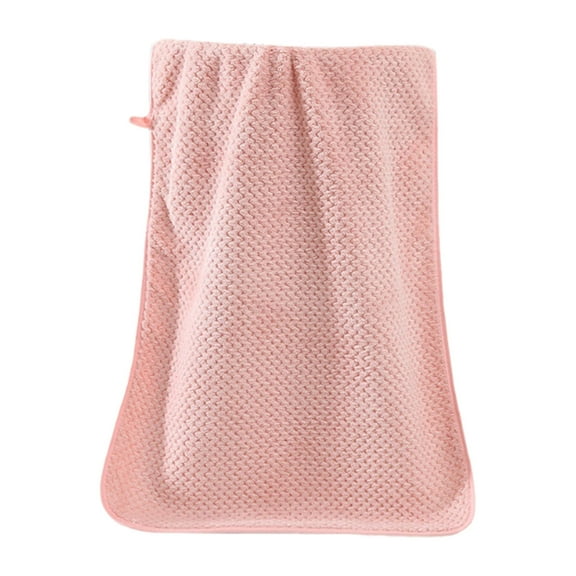 Pink Cotton Waffle Weave Towel, Thickened Quick Dry Bath Sheet With Super Absorbent Soft Texture For Adults And Kids Daily Use, 13.8X29.5In