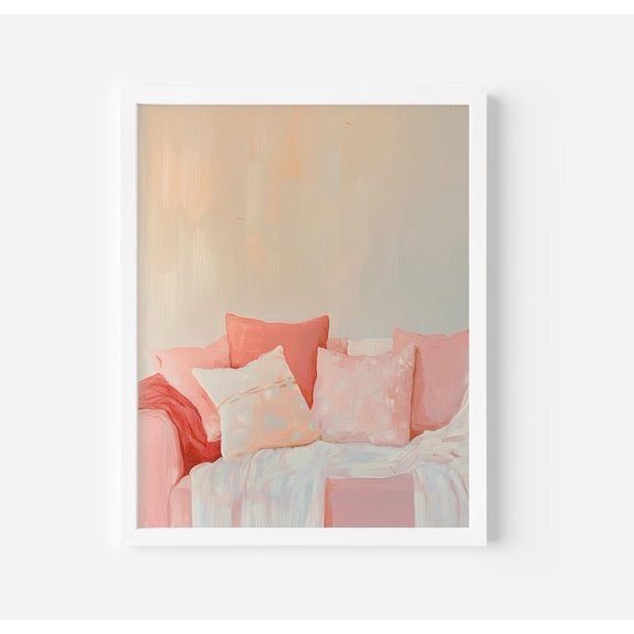 Pink Couch Art Poster Trendy Living Room Decor (Art), Unframed Poster Size 8x12 F03.1.19l876