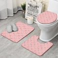 thumbnail image 1 of Pink Cow Heart Pattern Bathroom Rugs Sets 3 Piece,Toilet Cover Set,Absorbent Non Slip Bathroom Mats Sets with U-Shaped Contour Rug Toilet Rug Set, 1 of 5