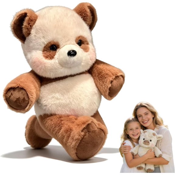 Pink Cow Interactive Running Plush Soft Stuffed Animal Toy For Kids Bedroom Desk Decor Companion Daily Play Use (Brown Panda)
