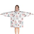 thumbnail image 1 of Pink Cow Milk Pattern Blanket Hoodies for Kids 6-13YR Oversize Wearable Blanket Hoodies for Boys Girls Teens, 1 of 7