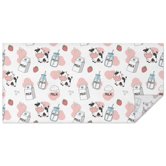 Pink Cow Milk Pattern Rectangle Tablecloth 60"x120",Waterproof Polyester Rectangle Table Cloth, Wipeable Spillproof Polyester Tablecloth for Dining, Camping, Indoor and Outdoor