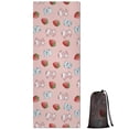 thumbnail image 1 of Pink Cow Milk Strawberry Pattern Hot Yoga Mat Towel Non Slip for Hot Yoga - Quick-Drying Yoga Mat Cover with 4 Corner Pockets with Travel Bag - Hot Yoga Towel Non Slip 74"x26", 1 of 6