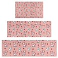 thumbnail image 1 of Pink Cow Milk Strawberry Pattern Kitchen Rugs Sets Of 3,Kitchen Runner Rugs Non Skid Washable,Decorative Kitchen Floor Mats for Kitchen,Sink,Laundry,17"x30"+ 17"x47" + 17"x59", 1 of 6