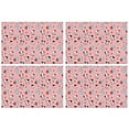 thumbnail image 1 of Pink Cow Milk Strawberry Pattern Summer Placemats Table Placemats Set Of 4-Linen Kitchen Washable Placemats Table Mats 11.8"x17.7" Non-Slip Heat Resistant, 1 of 6