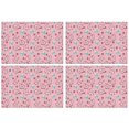 thumbnail image 1 of Pink Cow Milk Strawberry Pattern Summer Placemats Table Placemats Set Of 4-Linen Kitchen Washable Placemats Table Mats 11.8"x17.7" Non-Slip Heat Resistant, 1 of 6
