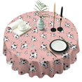 thumbnail image 1 of Pink Cow Spotted Pattern Round Tablecloth 60"x60",Wrinkle Wipeable Table Cloth for Kitchen Dining Room Picnic Patio Party, 1 of 6