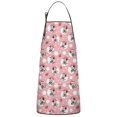 thumbnail image 1 of Pink Cow Strawberry Hat Pattern Apron-Garden Aprons for Women with Pockets-Cotton Linen Waterproof Kitchen Cooking Gardening Aprons Adjustable for Kitchen,Cooking,BBQ and Salon 33x27 Inch, 1 of 7