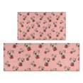 thumbnail image 1 of Pink Cow Strawberry Hat Pattern Kitchen Rugs Sets Of 2,Anti Fatigue Kitchen Mat Rugs Non Slip Washable,Decorative Kitchen Floor Mats for Kitchen,Sink,Laundry,17"x30"+17"x47", 1 of 7
