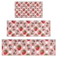 thumbnail image 1 of Pink Cow Strawberry Hat Pattern Kitchen Rugs Sets Of 3,Kitchen Runner Rugs Non Skid Washable,Decorative Kitchen Floor Mats for Kitchen,Sink,Laundry,17"x30"+ 17"x47" + 17"x59", 1 of 6