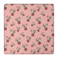 thumbnail image 1 of Pink Cow Strawberry Hat Pattern Square Fitted Tablecloth with Elastic Edge,Square Table Cover,Washable Elastic Table Cover for Home Kitchen Party Decor 36"x36", 1 of 6