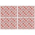 thumbnail image 1 of Pink Cow Strawberry Hat Pattern Summer Placemats Table Placemats Set Of 4-Linen Kitchen Washable Placemats Table Mats 11.8"x17.7" Non-Slip Heat Resistant, 1 of 6