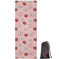 thumbnail image 1 of Pink Cow Strawberry Milk Pattern Hot Yoga Mat Towel Non Slip for Hot Yoga - Quick-Drying Yoga Mat Cover with 4 Corner Pockets with Travel Bag - Hot Yoga Towel Non Slip 70"x26", 1 of 6