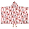 thumbnail image 1 of Pink Cow Strawberry Oval Pattern Hooded Bath Towel，50"x30" for Ages 3 To 12 Kids, Quick Dry Lightweight Soft Microfiber Hood Beach Towel Cover Up for Kids, 1 of 7