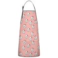 thumbnail image 1 of Pink Cow Strawberry Pattern Apron-Garden Aprons for Women with Pockets-Cotton Linen Waterproof Kitchen Cooking Gardening Aprons Adjustable for Kitchen,Cooking,BBQ and Salon 33x27 Inch, 1 of 7