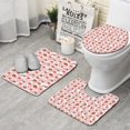 thumbnail image 1 of Pink Cow Strawberry Pattern Bathroom Rugs Sets 3 Piece,Toilet Cover Set,Absorbent Non Slip Bathroom Mats Sets with U-Shaped Contour Rug Toilet Rug Set, 1 of 5