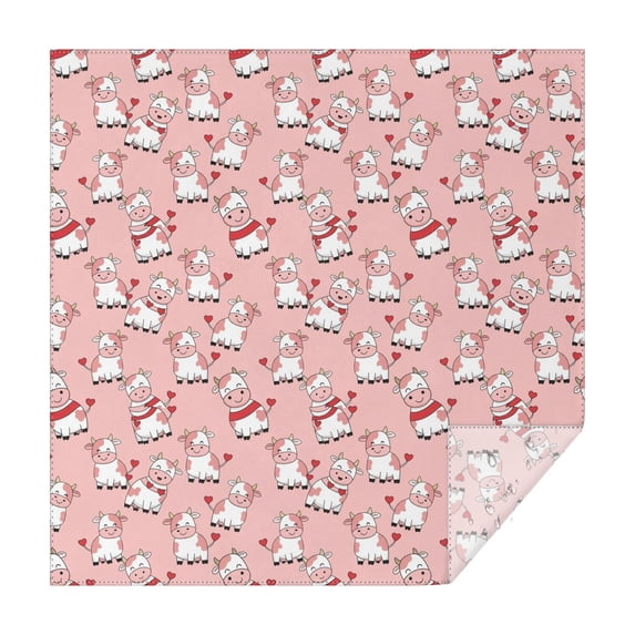 Pink Cow Sweater Pattern Square Tablecloth,Waterproof Square Table Cover,Wipeable Spillproof Washable Table Cover for Home Kitchen Party Decor 60"x60"(152x152cm)