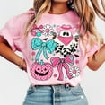 thumbnail image 1 of Pink Cowboy Ghost T-Shirt, Coquette Western Halloween Tee, Preppy Howdy Cowgirl Shirt, Girly Pink Pumpkin with Bow Graphic Tee for Spooky Season, 1 of 5