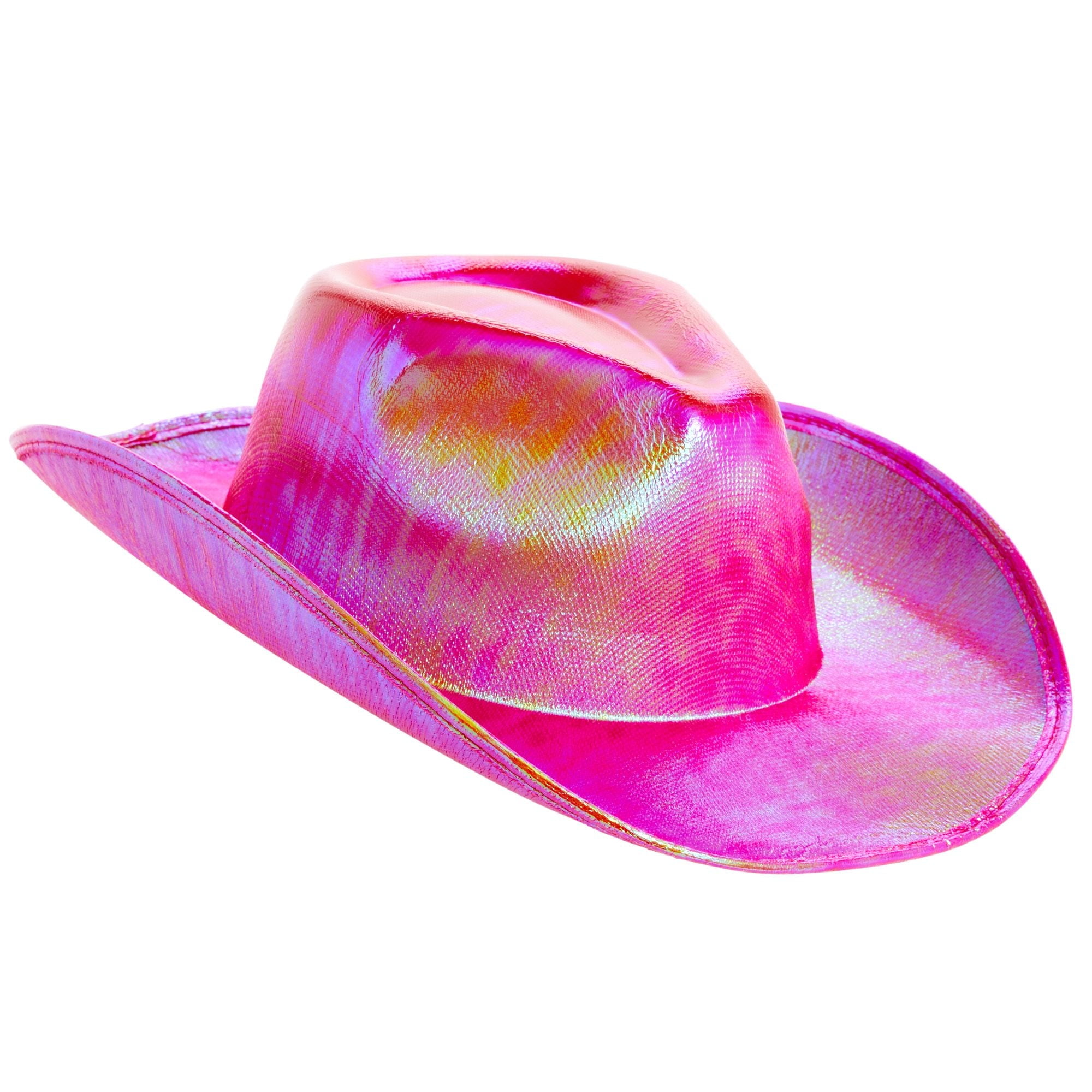 Pink Cowboy Hat - Sparkly Metallic Cowgirl Hat for Costume, Dress